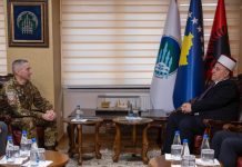 Myftiu Tërnava priti në takim komandantin e ri të KFOR-it, gjeneralmajorin Enrico Barduani